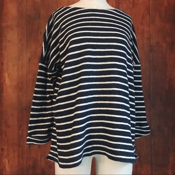 Coldwater Creek Navy Striped Long Sleeve Top - Picture 4 of 10